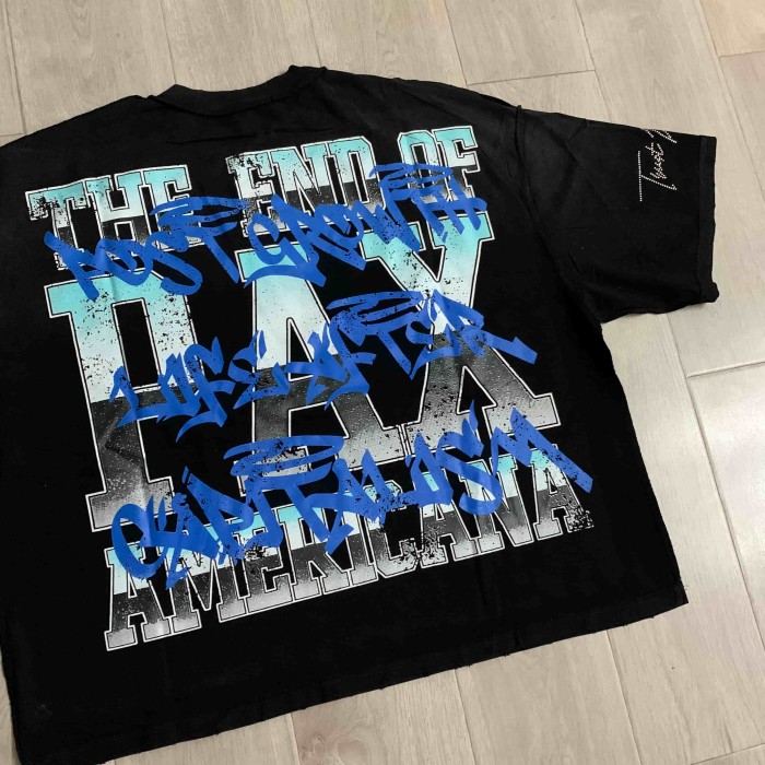 Crown Of Thorns Rhinestone Tears Jesus Portrait Graffiti Overlay The End Of Pax Sided Print Tee 29288539