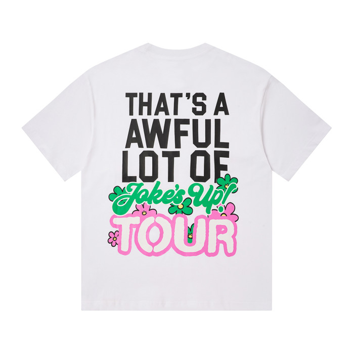 Jokes Up Tour Daisy Floral Double Sided Letter Print Oversized Tee 2 colors 29288637