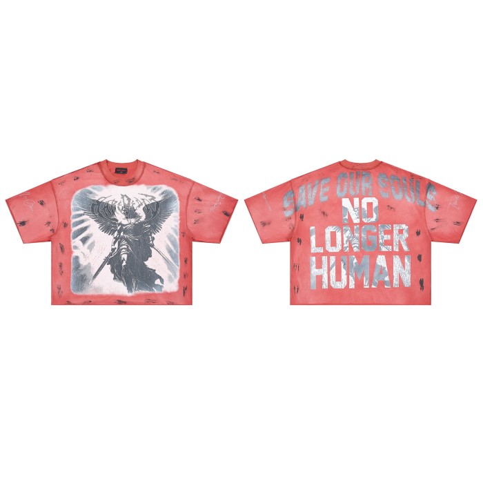 Winged Sword Fallen Angel Warrior Save Our Souls No Longer Human Double Sided Print Tee 29288553