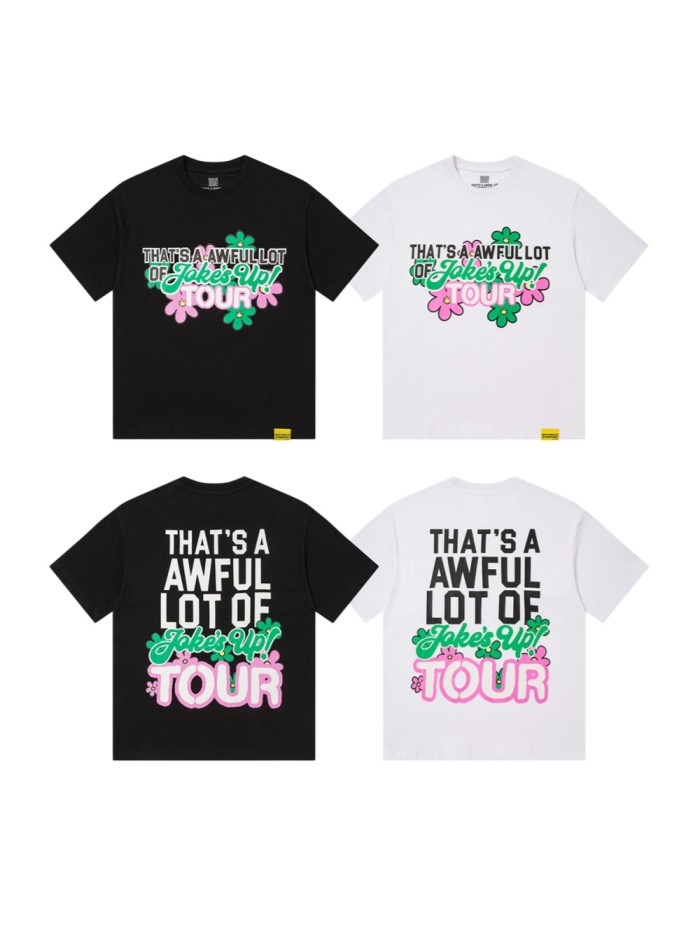 Jokes Up Tour Daisy Floral Double Sided Letter Print Oversized Tee 2 colors 29288637