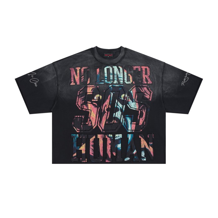 Horror Demon Portrait Embedded Text No Longer Save Human Save Our Souls Double Sided Print Tee 29288552