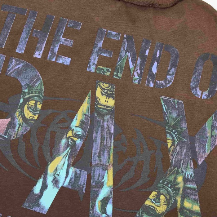 Gradient Sharp Font Twisted Statue Of Liberty The End Of Pax Americana Double Sided Print Tee 2 colors 29288473