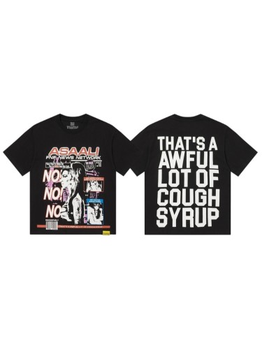 Asaali Retro Magazine Clipping Collage Figure Front Back Bold Slogan Oversized Tee 29288682