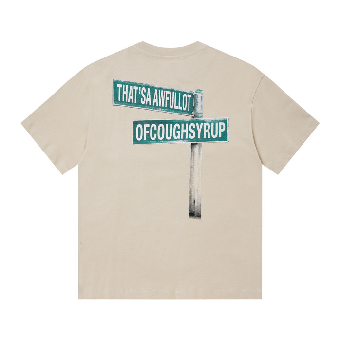 Hip Hop Streetwear Street Vendor Figure Print Back Split Text Street Sign Design Tee 2 colors 29288641