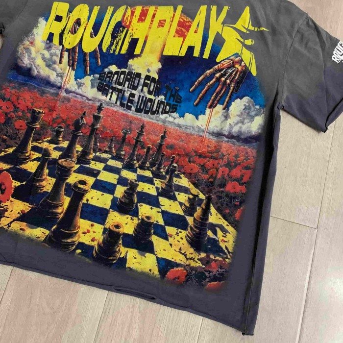 Chess Poppy Field Skeleton Hands Band Aid For The Battle Wounds Double Sided Print Oversized Tee 29288440