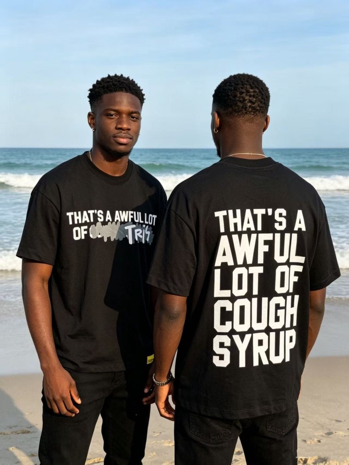 Obscured Text TR17 Mark Front Full Big Letter Slogan Back Tee 2 colors 29288697