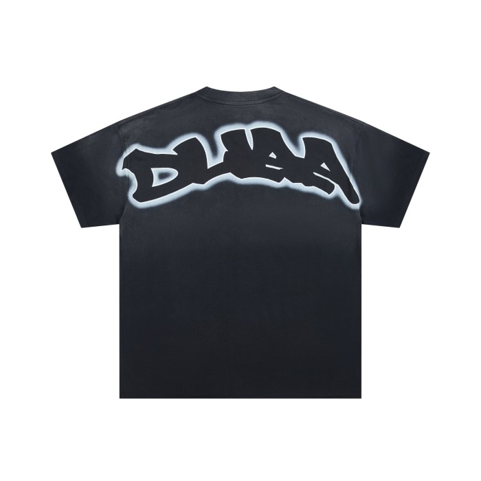 Rhinestone Mesh Texture Graffiti Font Roaring Tiger Head Double Sided Print Oversized Tee 29288415