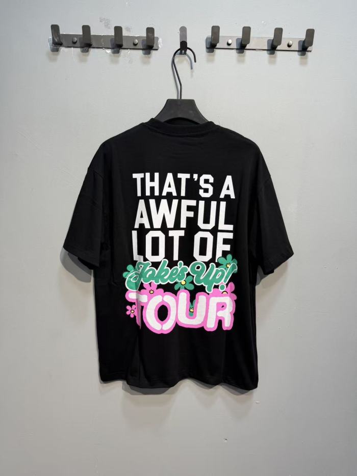 Jokes Up Tour Daisy Floral Double Sided Letter Print Oversized Tee 2 colors 29288637
