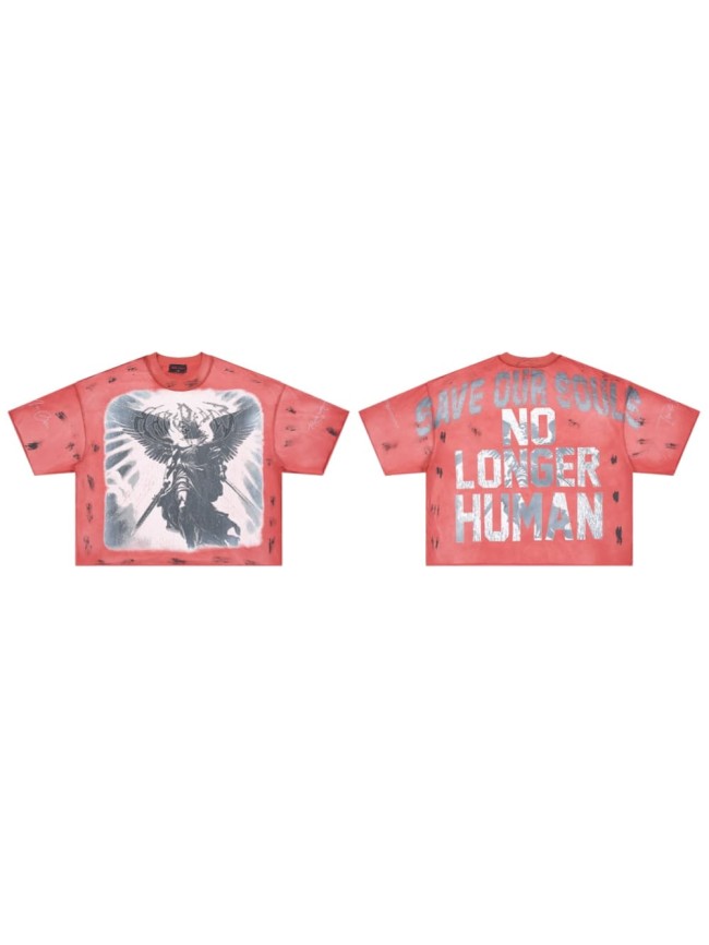 Winged Sword Fallen Angel Warrior Save Our Souls No Longer Human Double Sided Print Tee 29288553