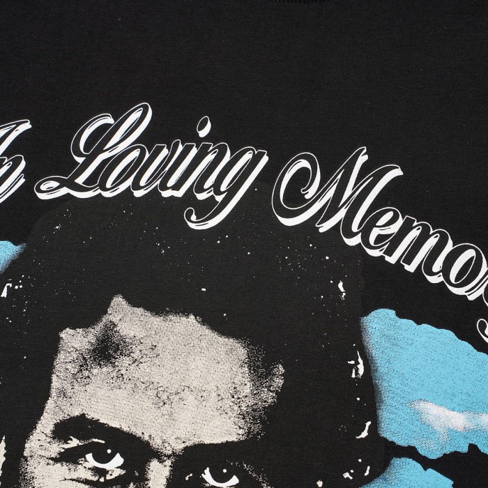 Asaali In Loving Memory Letter Pablo Escobar Face Print Birth Death Year Gun Handcuff Oversized Tee 29288692