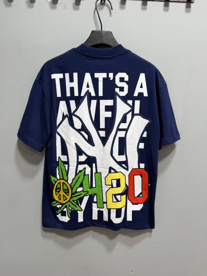 Weed Leaf Peace Symbol Apple NY Graffiti Double Sided Print Tee 2 colors 29288701
