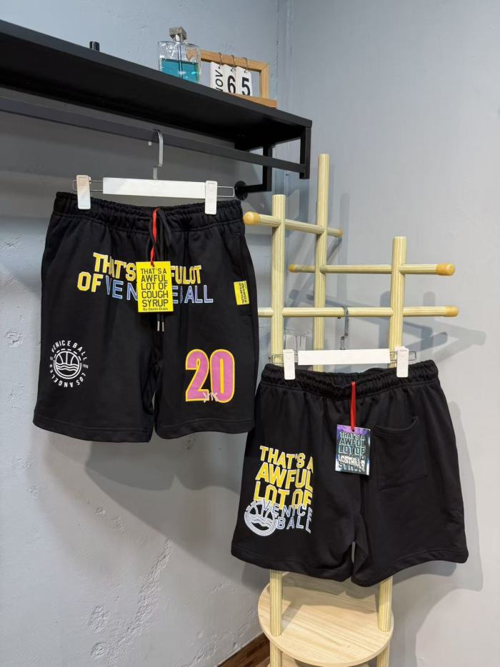 Hip Hop Portrait Graphic Cough Syrup Letter Print Drawstring Casual Street Sweat Shorts 11 colors 29288610