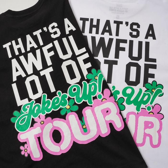 Jokes Up Tour Daisy Floral Double Sided Letter Print Oversized Tee 2 colors 29288637