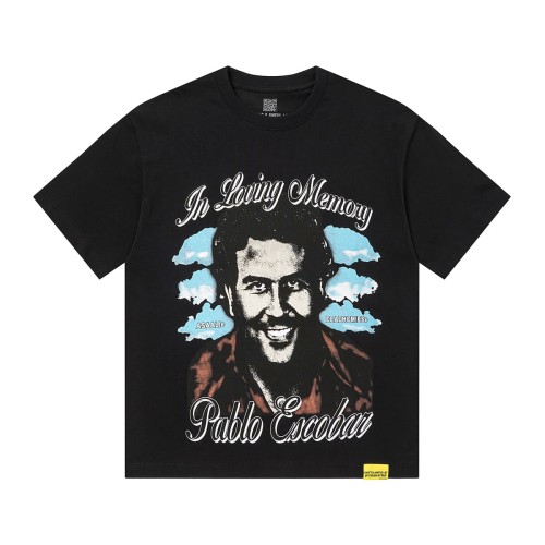 Asaali In Loving Memory Letter Pablo Escobar Face Print Birth Death Year Gun Handcuff Oversized Tee 29288692