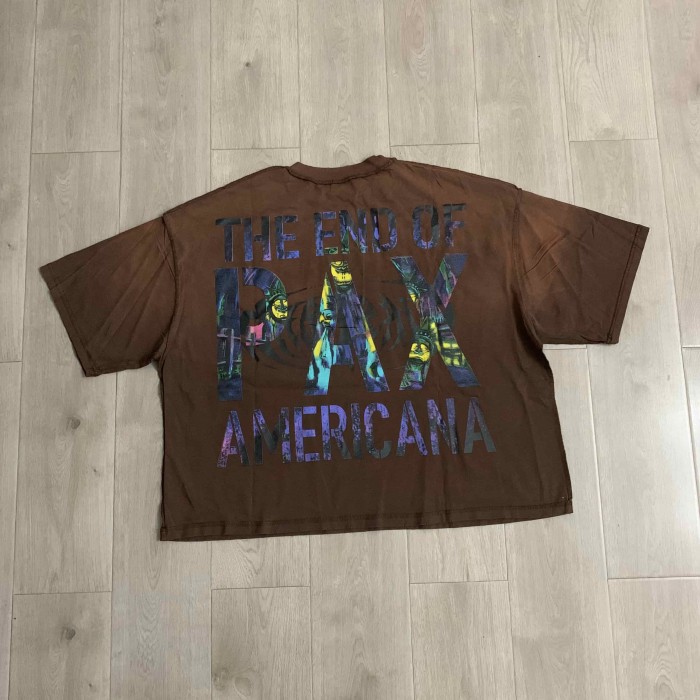 Gradient Sharp Font Twisted Statue Of Liberty The End Of Pax Americana Double Sided Print Tee 2 colors 29288473