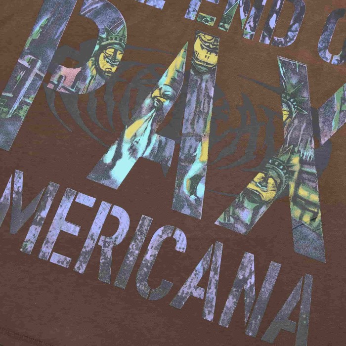 Gradient Sharp Font Twisted Statue Of Liberty The End Of Pax Americana Double Sided Print Tee 2 colors 29288473