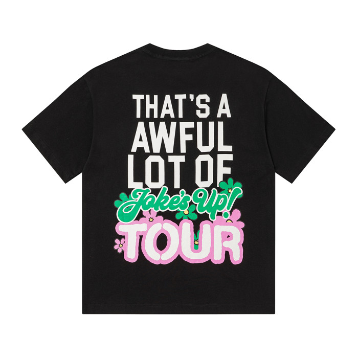 Jokes Up Tour Daisy Floral Double Sided Letter Print Oversized Tee 2 colors 29288637