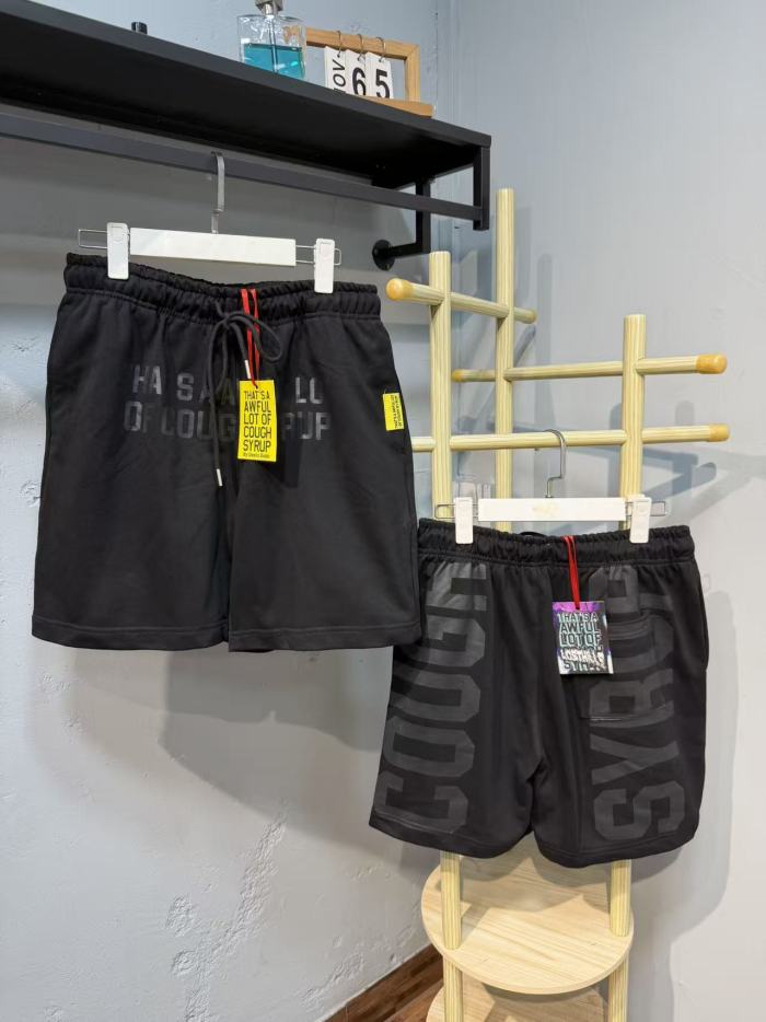 Hip Hop Portrait Graphic Cough Syrup Letter Print Drawstring Casual Street Sweat Shorts 11 colors 29288610