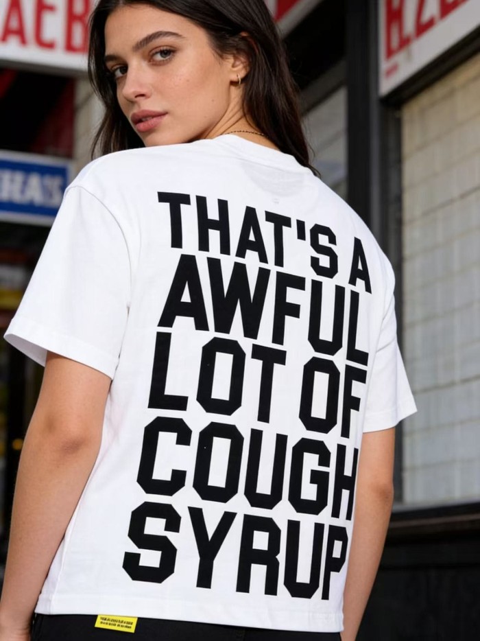 Running Horses Purple Tongue Split Letter Front Full Stacked Slogan Back Tee 2 colors 29290051