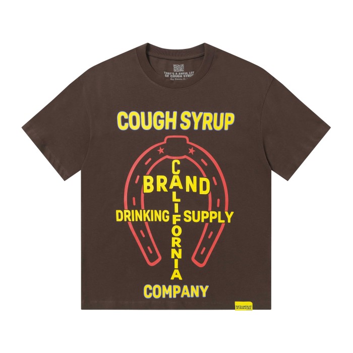 California Western Horseshoe Brand Text Front Bucking Bronco Lightning Stacked Slogan Printed Tee 29290068
