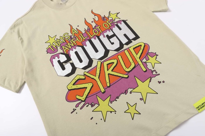 Word Star & Small Flame Decor Sleeve Side Print Large Flame Base Splash Tee 3 colors 29290130