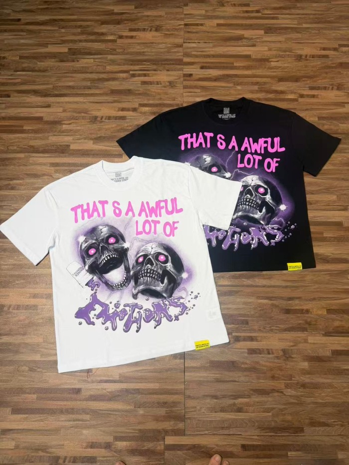 Two Purple Eye Skull Lightning Front Snake Ring Background Dripping Graffiti Text Print Tee 2 colors 29290122