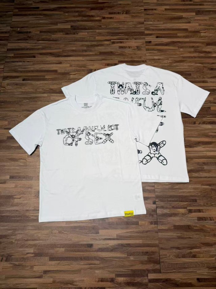 Unique Aesthetic Figure Constructed Letter Front Back Printed Tee 2 colors 29290006