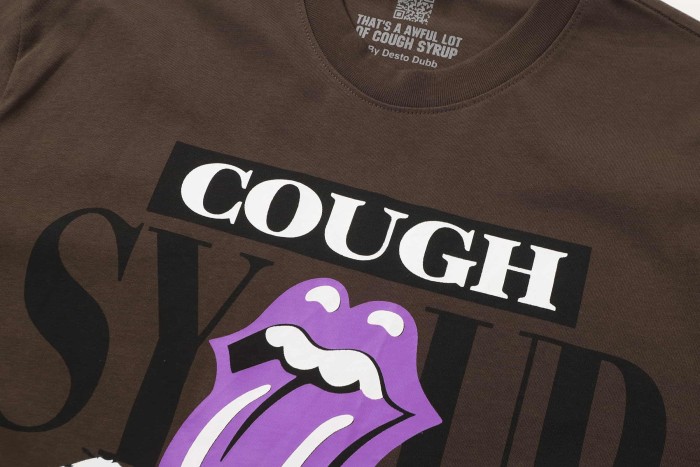 Running Horses Purple Tongue Split Letter Front Full Stacked Slogan Back Tee 2 colors 29290051