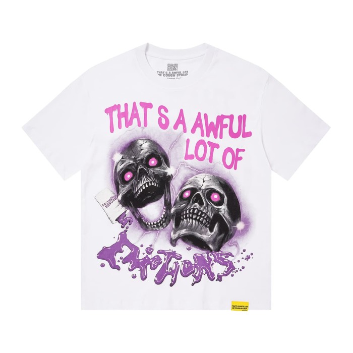 Two Purple Eye Skull Lightning Front Snake Ring Background Dripping Graffiti Text Print Tee 2 colors 29290122