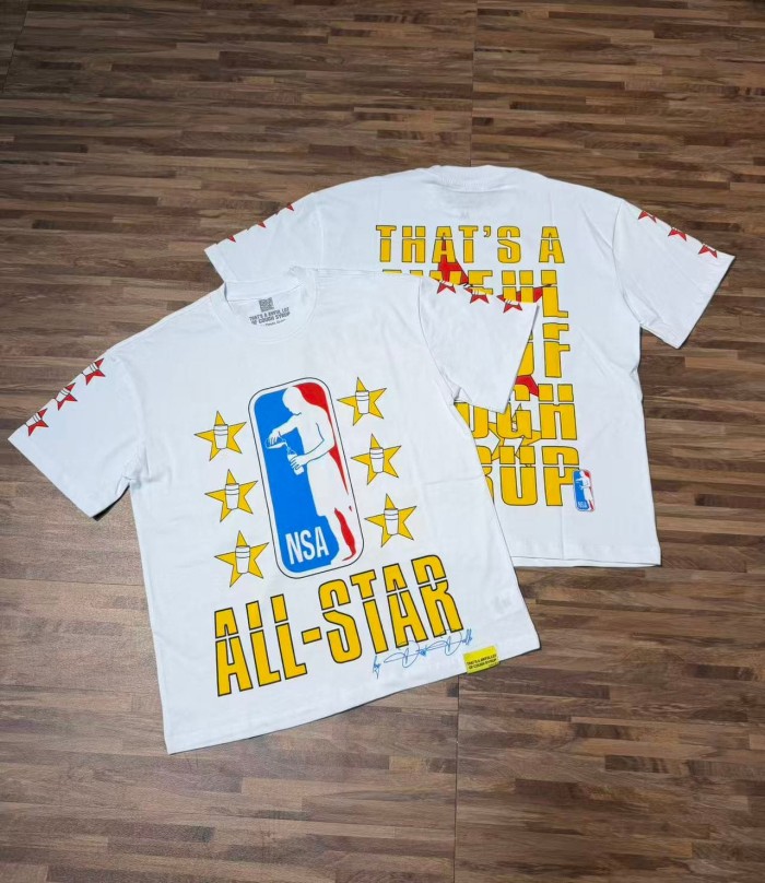 All-Star NSA Figure Silhouette Star Sleeve Double Sided Print Tee 2 colors 29290030
