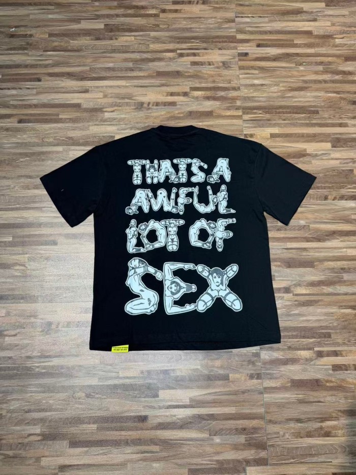 Unique Aesthetic Figure Constructed Letter Front Back Printed Tee 2 colors 29290006