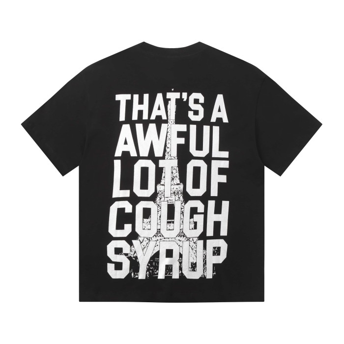 Sketch Texture Eiffel Tower ALCS Gothic Letter Front Embedded Tower Stacked Slogan Tee 2 colors 29290147