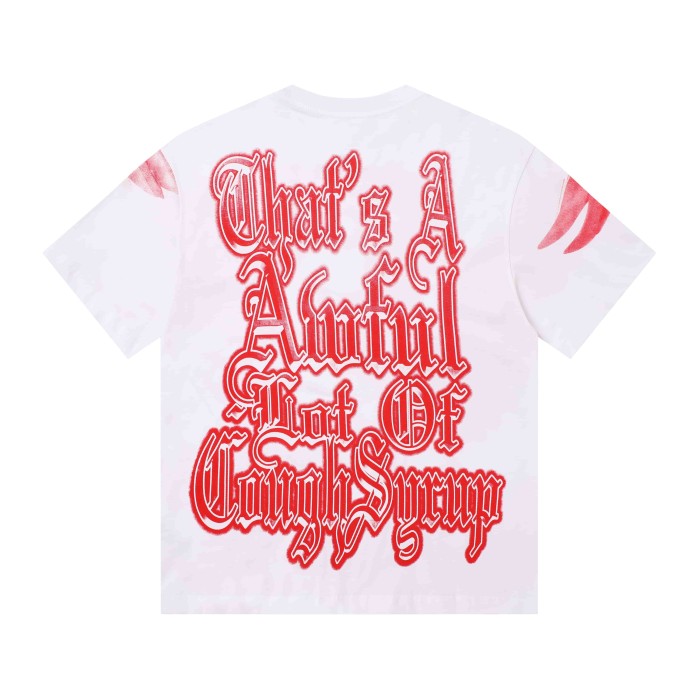 Sketch Cupid Angel Tattoo Detail Front Gothic Stacked Cursive Slogan Back Tee 4 colors 29290017