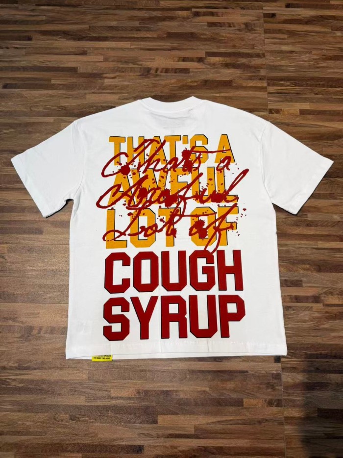 Pin-Up Lady Syrup Bottle Front Red Graffiti Overlay Stacked Letter Back Print Tee 29290078