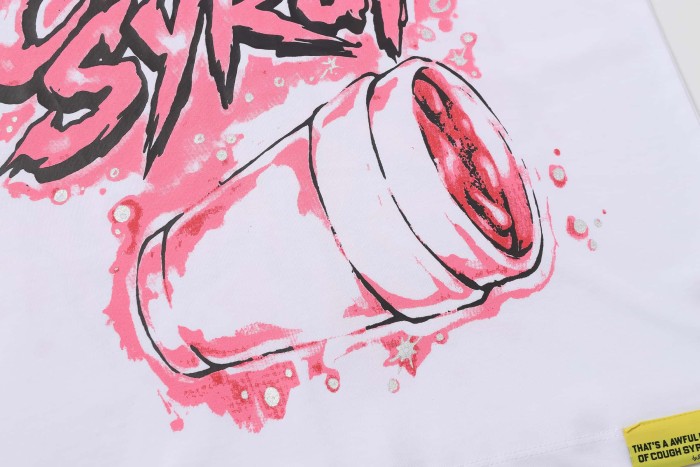 Pink Splatter Graffiti Cup Front Back Double Sided Print Tee 2 colors 29290023