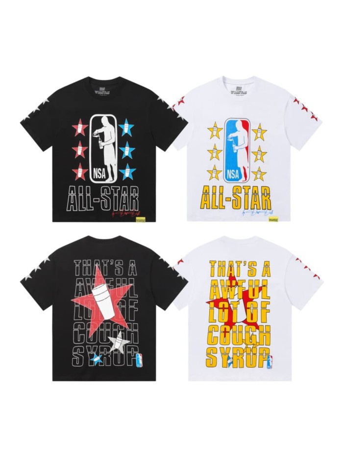 All-Star NSA Figure Silhouette Star Sleeve Double Sided Print Tee 2 colors 29290030