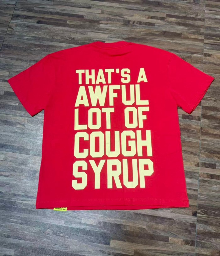 Framed Parody Mona Lisa Holding Syrup Cup Front Bold Gold Stacked Slogan Print Tee 2 colors 29290152