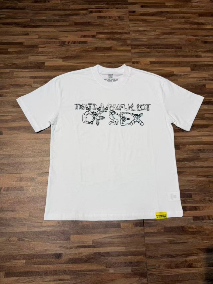 Unique Aesthetic Figure Constructed Letter Front Back Printed Tee 2 colors 29290006
