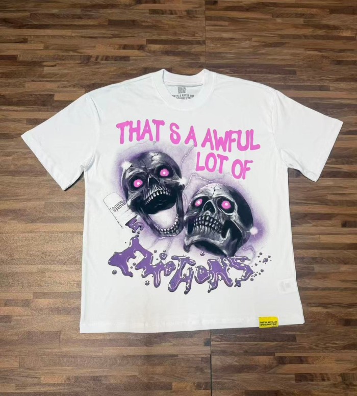 Two Purple Eye Skull Lightning Front Snake Ring Background Dripping Graffiti Text Print Tee 2 colors 29290122