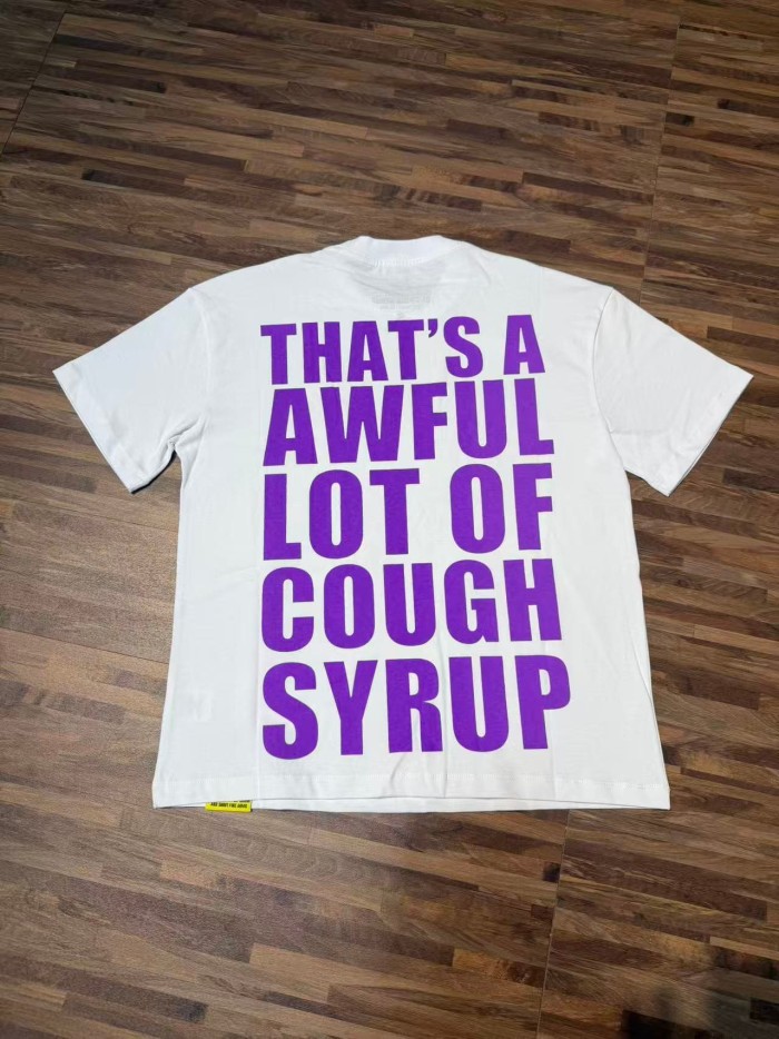 Desto Dubb Dripping Purple Liquid Cartoon Cup Double Side Bold Letter Print Tee 29290169