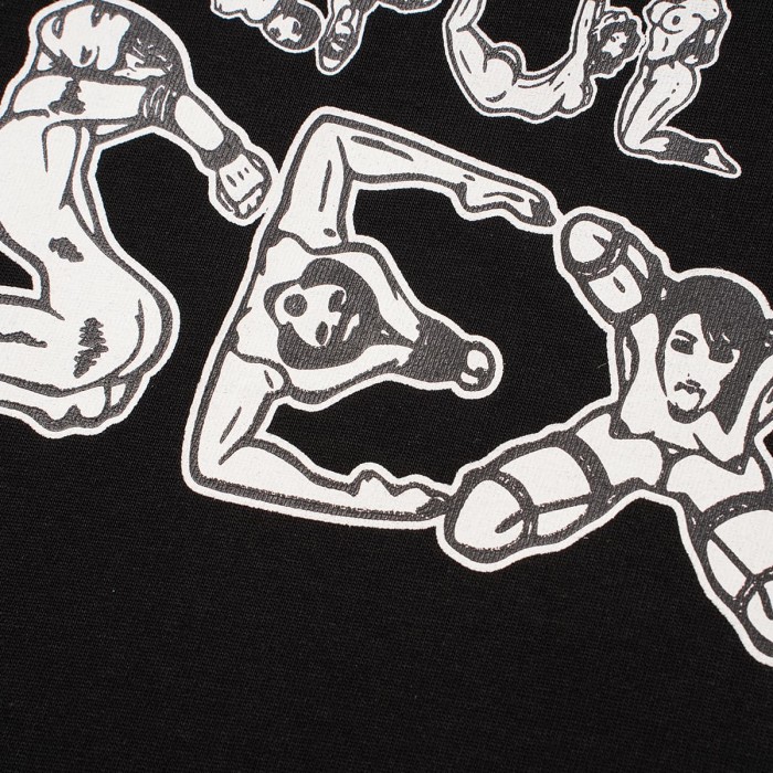 Unique Aesthetic Figure Constructed Letter Front Back Printed Tee 2 colors 29290006