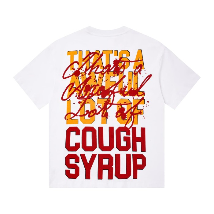 Pin-Up Lady Syrup Bottle Front Red Graffiti Overlay Stacked Letter Back Print Tee 29290078