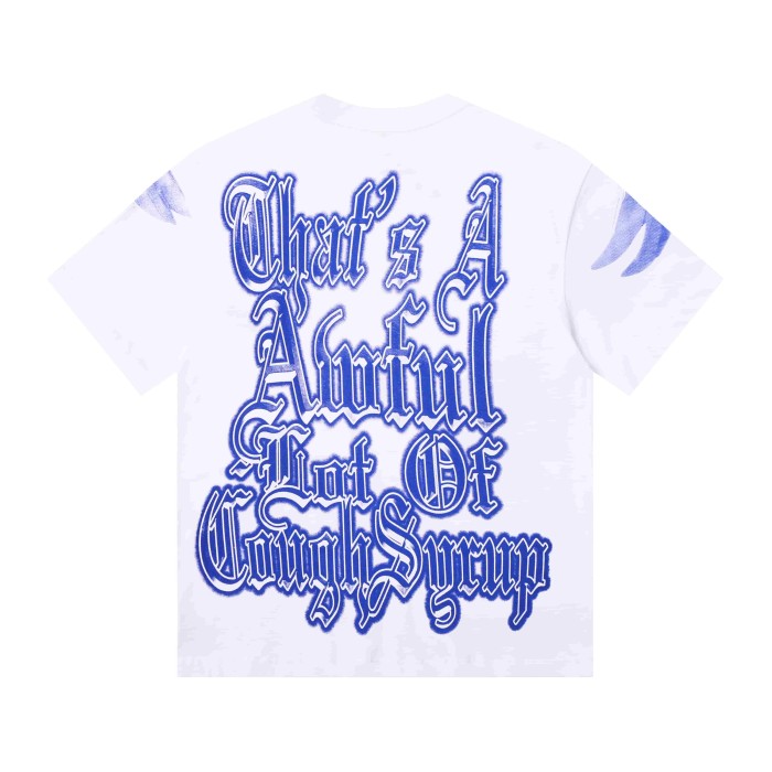 Sketch Cupid Angel Tattoo Detail Front Gothic Stacked Cursive Slogan Back Tee 4 colors 29290017