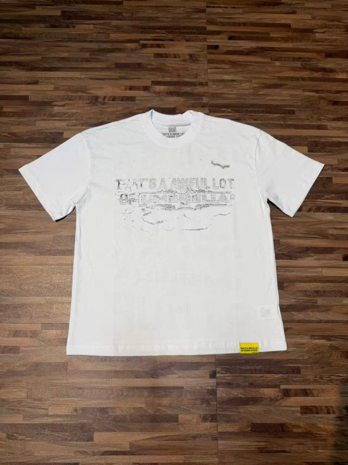Vintage Distressed Faded Umbrella Text Front Big Stacked Letter Print Tee 2 colors 29290058