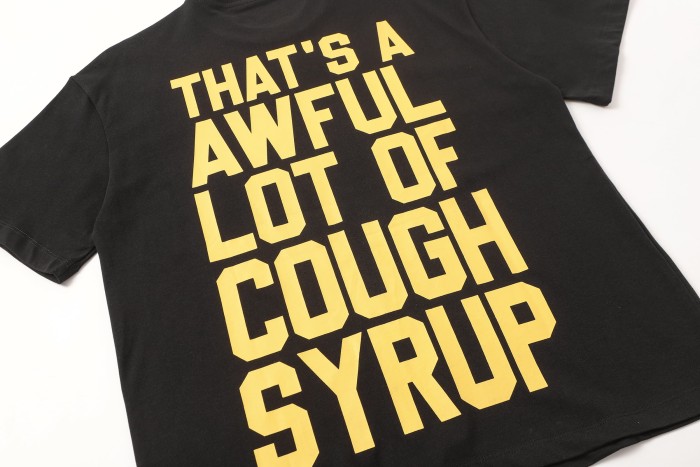 Framed Parody Mona Lisa Holding Syrup Cup Front Bold Gold Stacked Slogan Print Tee 2 colors 29290152