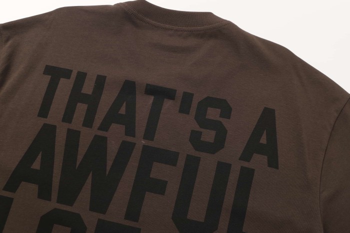 Running Horses Purple Tongue Split Letter Front Full Stacked Slogan Back Tee 2 colors 29290051
