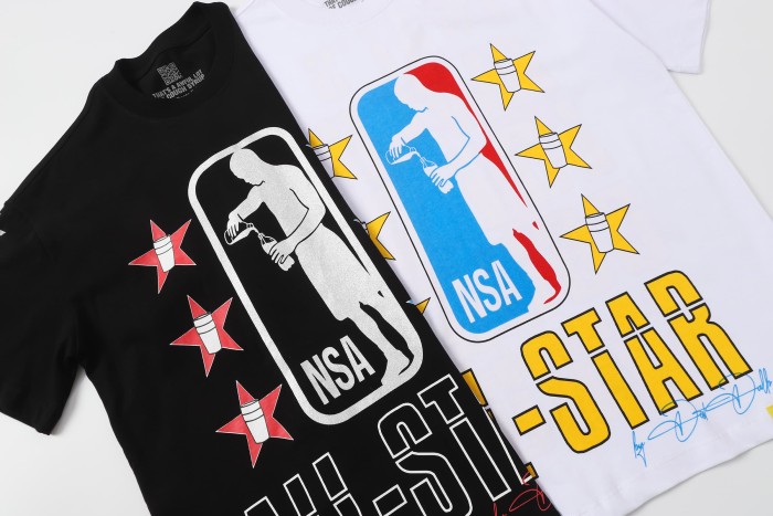 All-Star NSA Figure Silhouette Star Sleeve Double Sided Print Tee 2 colors 29290030