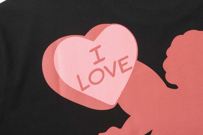 I Love Nested Heart Front Cupid Angel Syrup Bottle Back Double Sided Print Tee 2 colors 29290046
