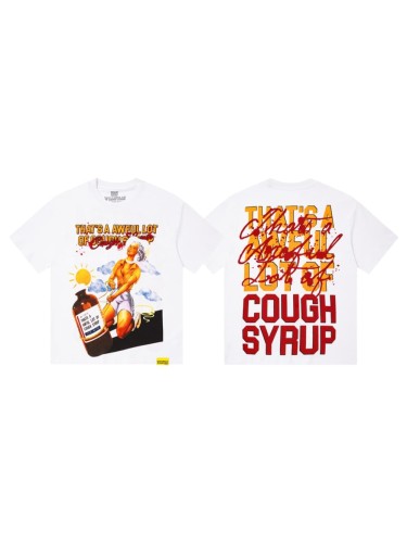 Pin-Up Lady Syrup Bottle Front Red Graffiti Overlay Stacked Letter Back Print Tee 29290078