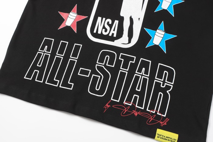 All-Star NSA Figure Silhouette Star Sleeve Double Sided Print Tee 2 colors 29290030